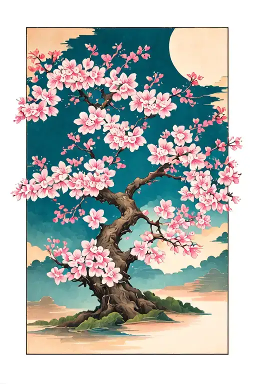Cherry Blossom Tree Intertwined
