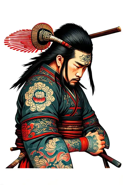 Defeated Samurai Warrior