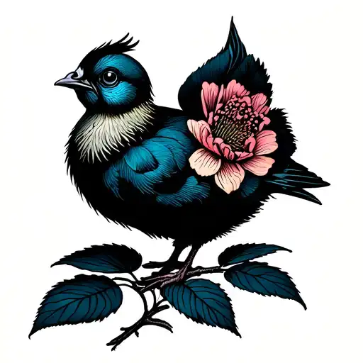 Chick On Top Of A Flower Flower Flower