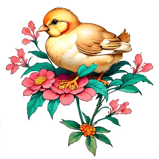 Chick On Top Of A Flower Flower Blooming Flower