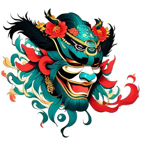 Irezumi Oni Mask And Gamabunta Full Sleeve