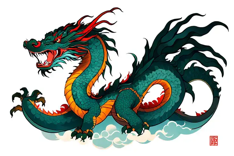 Dragon Through Cloud