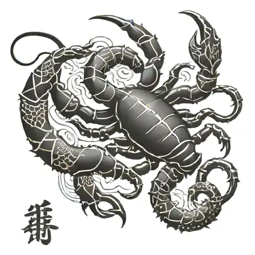 Scorpion With Scandinavian Runes On His Back