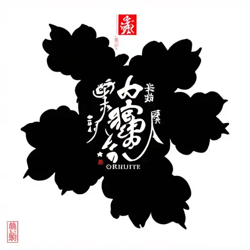 Samurai And Cherry And Japanese Signs