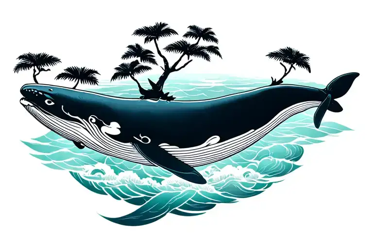 Whale With Palm Trees