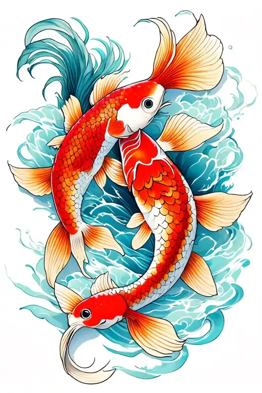2 Koi Fish Transforming