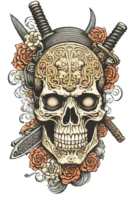 Samurai And Skull