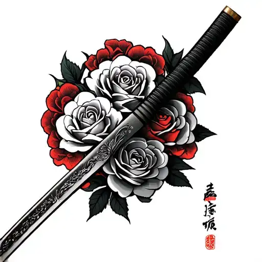 Katana With Roses
