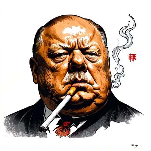 Winston Churchill Smoking A Joint