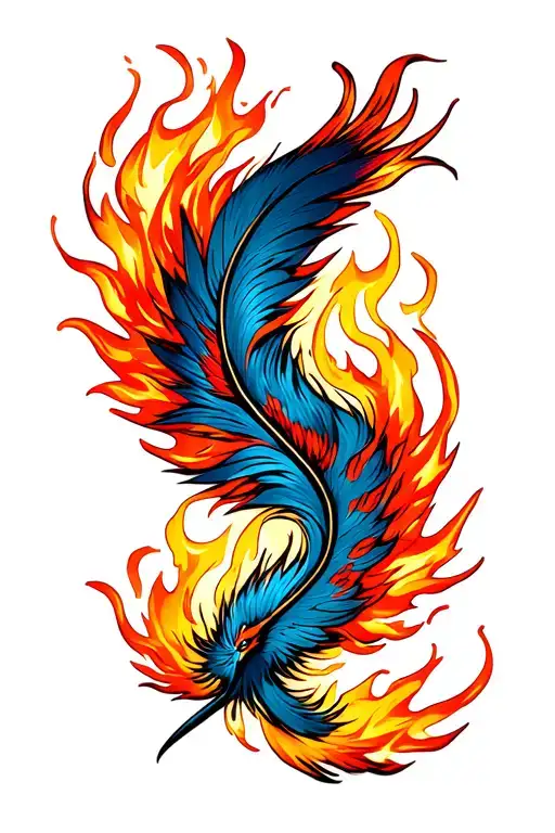 Phoenix Feather On Fire