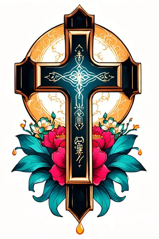 Religious Cross With Drop Shading