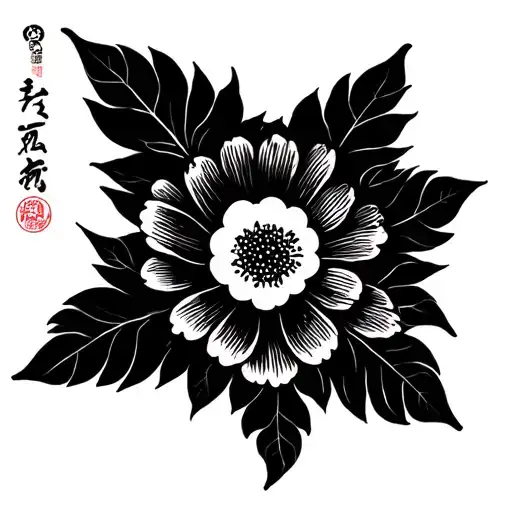 Flower Large Black Leaves