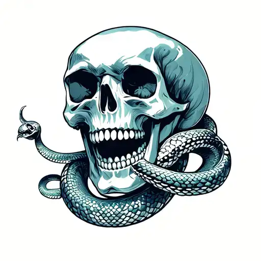 Skull With Snakes