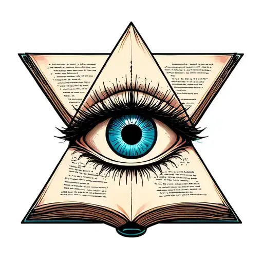 Eye In A Triangle With Book Surrounded By Bold