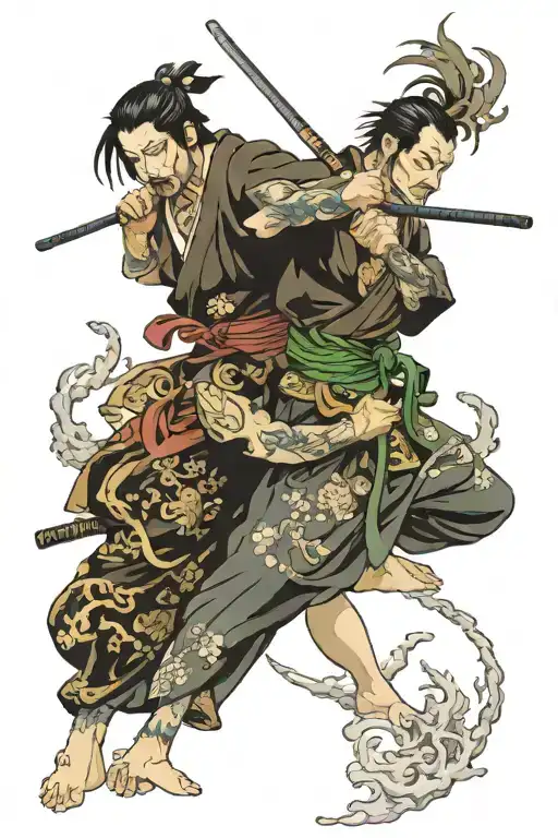 Samari Fighting Each Other