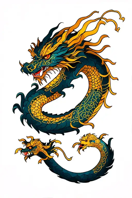 Golden Or Metal Dragon