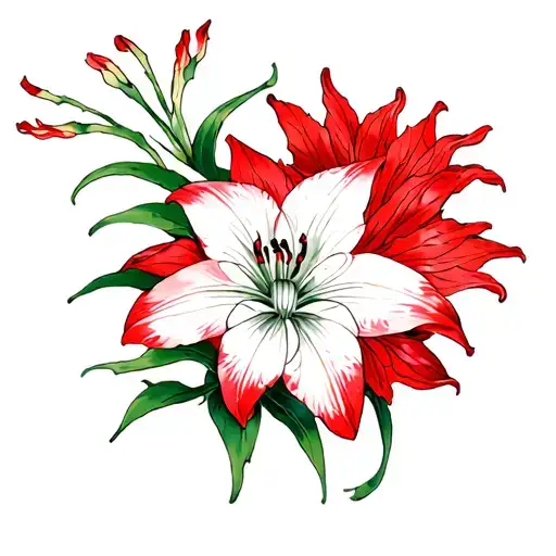 Bloody Red Spider Lilly Flower