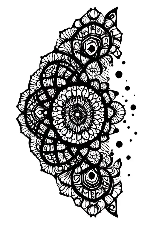Abstract Mandala Design Incorporating Dots And Hexagons