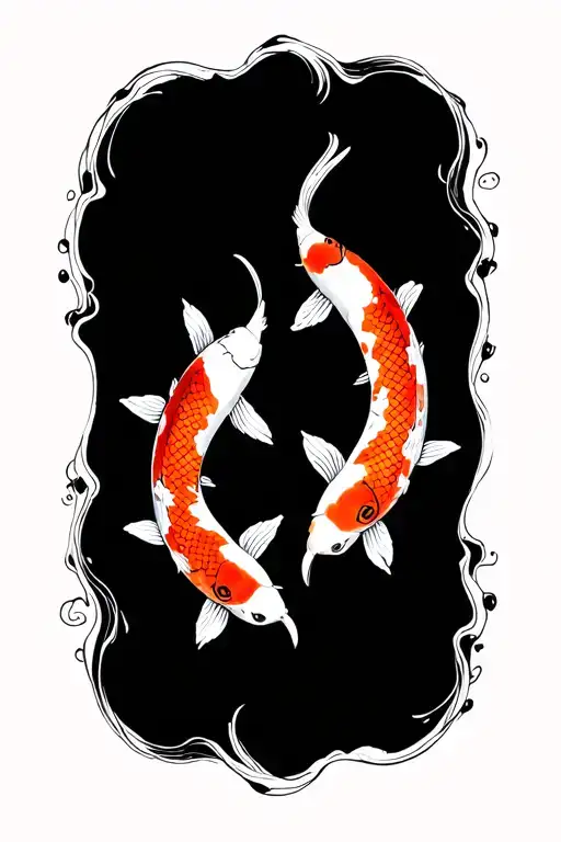 Dual Koi Fish Swimming