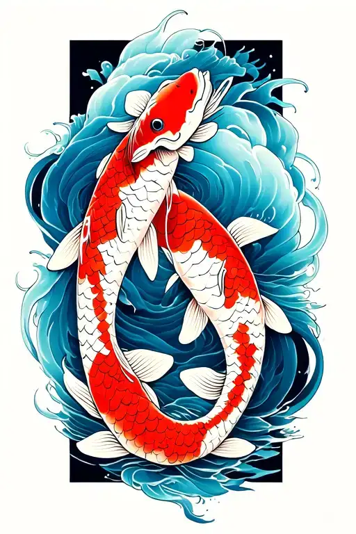 Dual Koi Fish Swimming