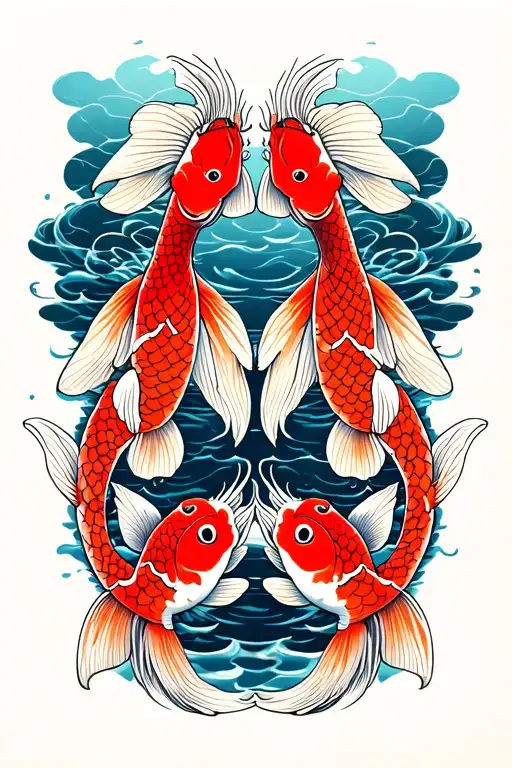 Two Koi Fish Swimming