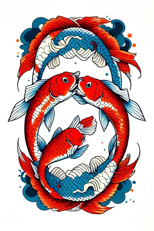 Two Koi Fish Swimming