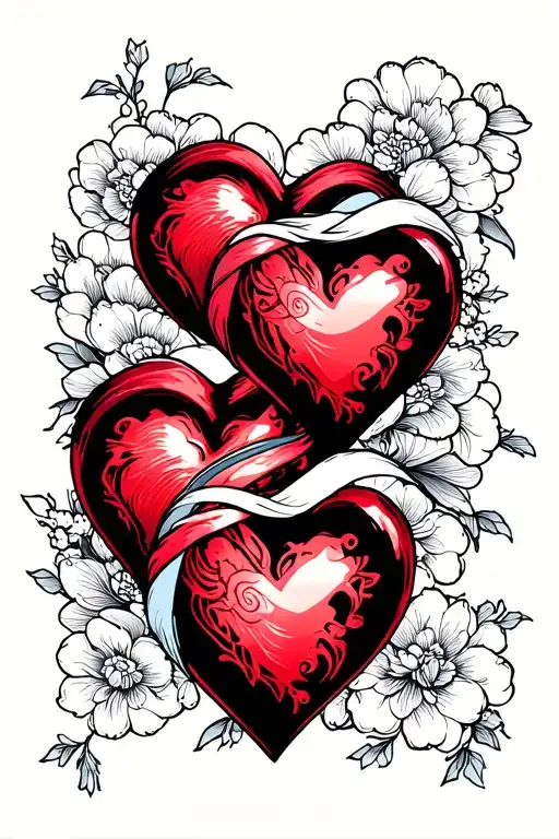 Double Heart With Infinity Symbol Merging