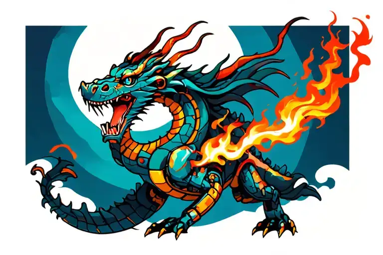 Robotic Dragon Breathing Fire