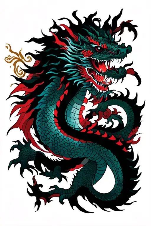 Sagittaruis Surronded By Dragon Intertwined