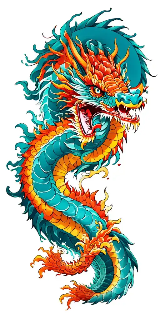 Japanese Dragon Ocean Scene