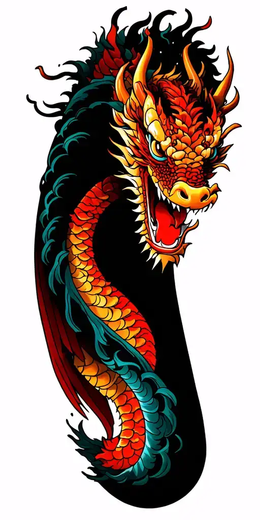 Chinese Dragon Ocean Scene