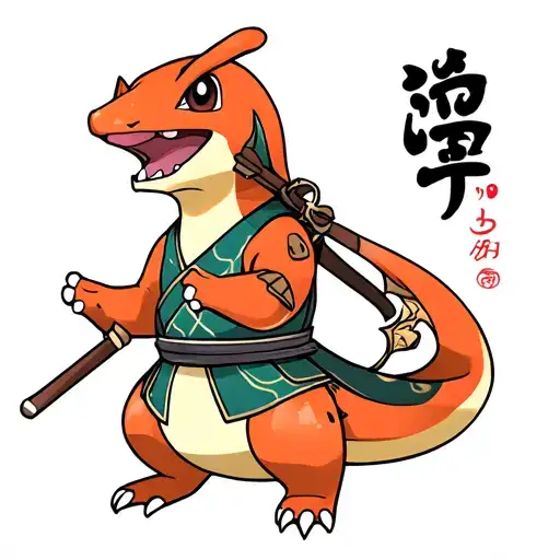 Charmander Pokemon As A Samurai