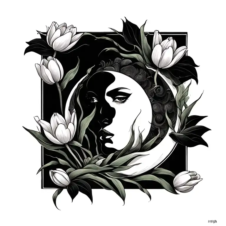 Moon Tulips Black