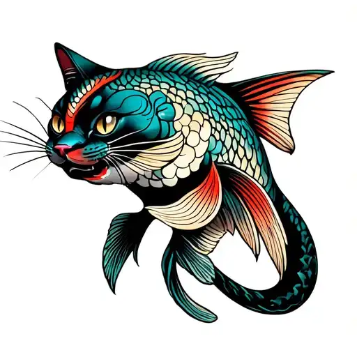 Hybrid Cat Fish Fantasy Animal