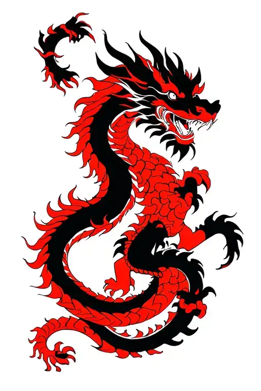 Red Lion And Black Dragon