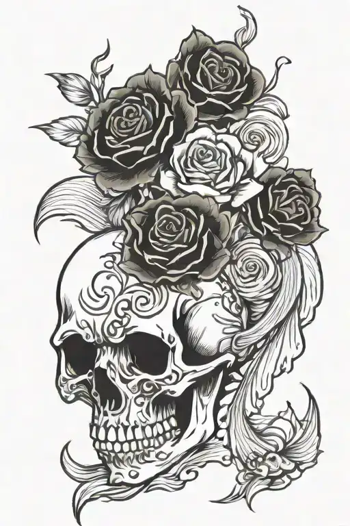 Skull Rose Koi Fish
