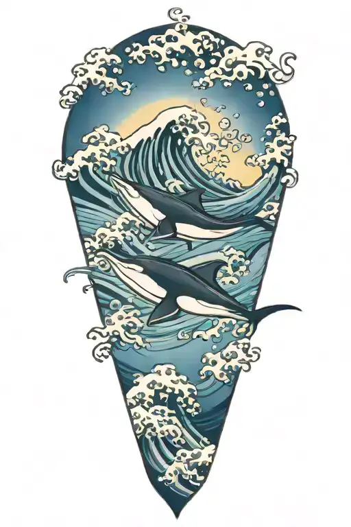 Manta Ray In Kanagawa Wave