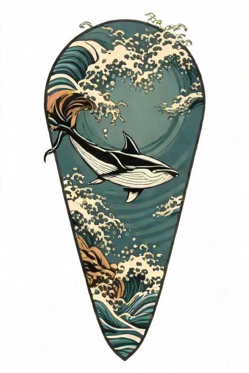 Manta Ray In Kanagawa Wave