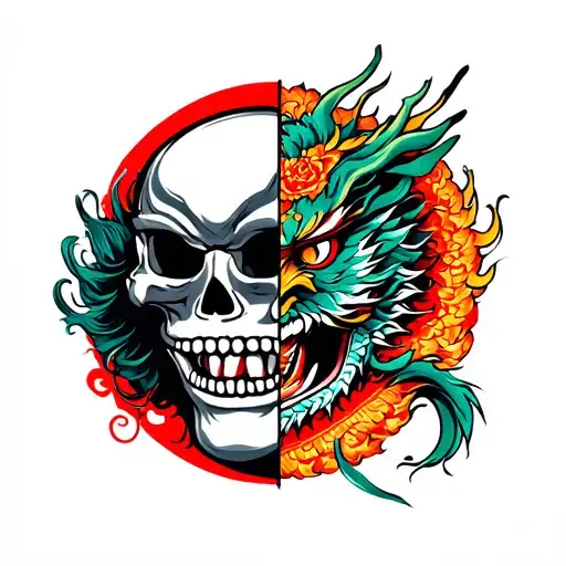 Haanya Mask Split Skull Samurai Warrior Dragon Wrapped