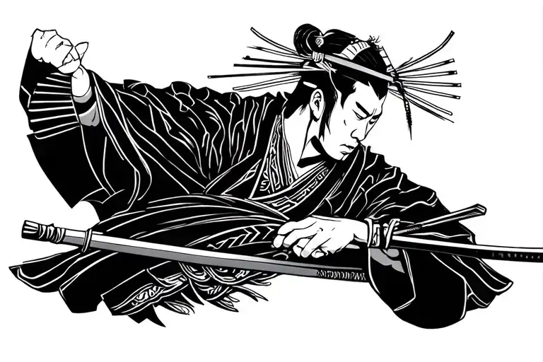 Samurai With Lines