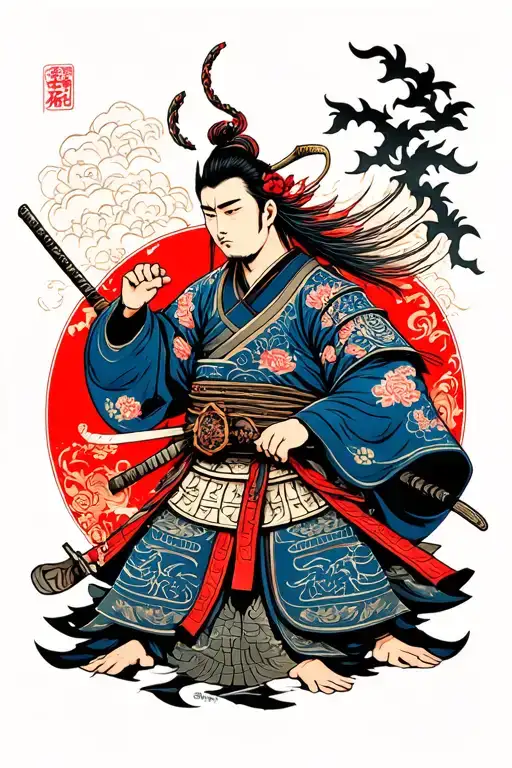 Samurai Warrior Surrounded