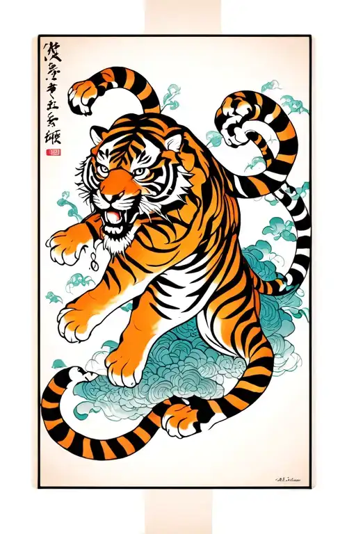 Japanese Tiger Descending Down Forearm
