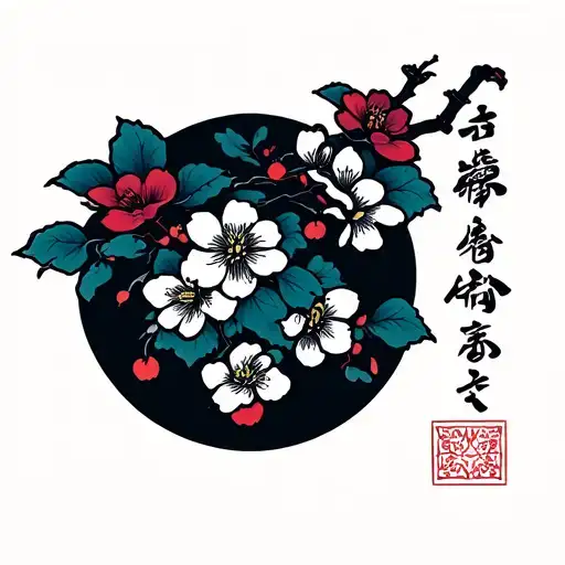 Japanese With Cherry Blossom