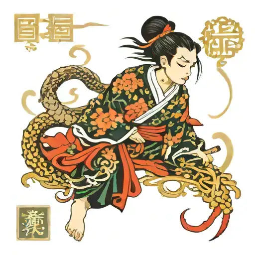 Oriental Manga Style Illustration