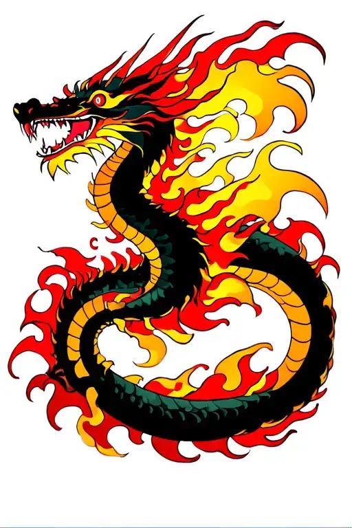 Amaterasu Flames Dragon Back