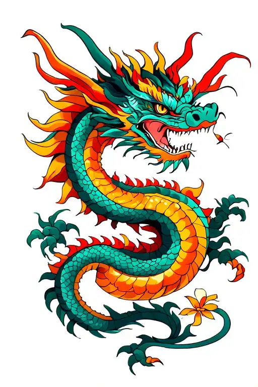 Dragon Cross Make It Colorful And Add Some Japanese Styles On It