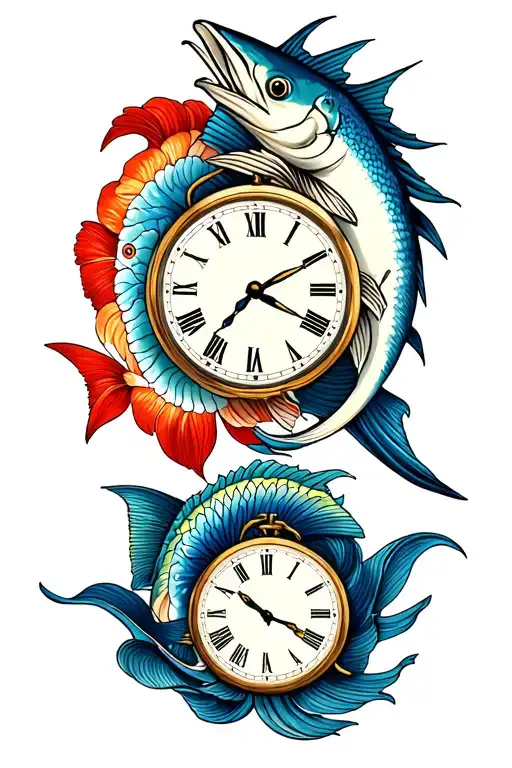 2 Clocks With A Marlin Fish