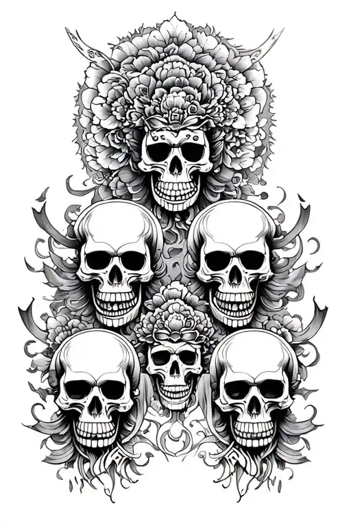 Gods Of Death With Skulls Representing Dark Periods
