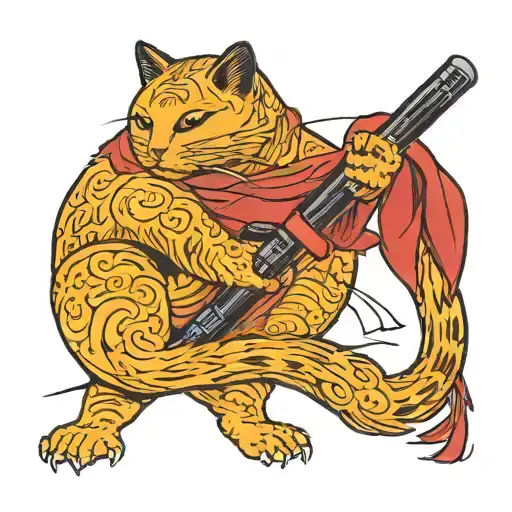 Monmoncat With Lightsaber