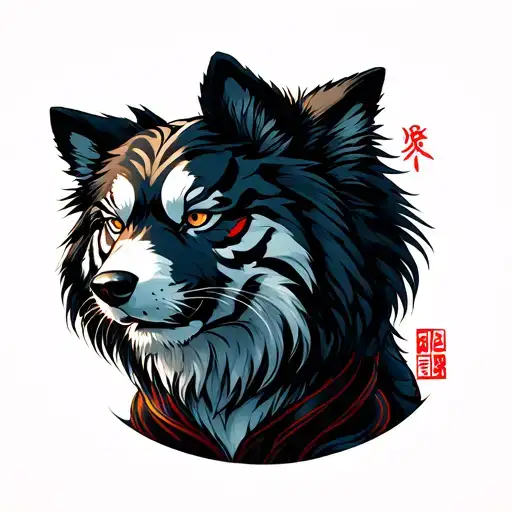 Traditional Japanese Tiger But Instead Have A Rough Collie